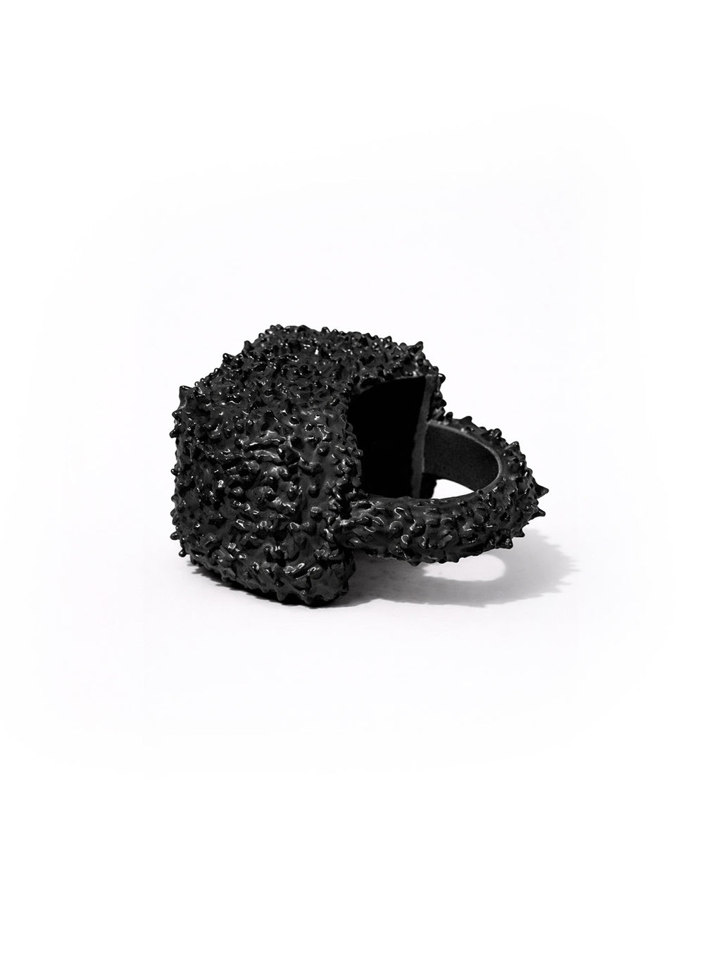 Black textured ring on a white background